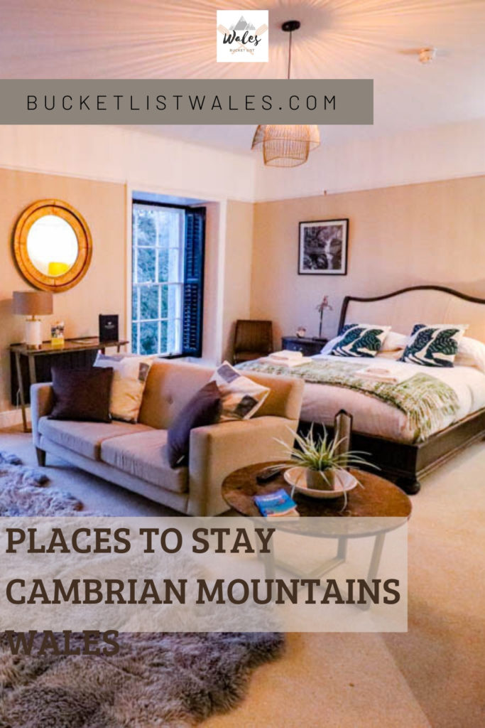 Guide to places to stay in the Cambrian Mountains, a remote and wild region in Wales with scenic landscapes, Welsh heritage, culture and lovely places to stay. Includes luxury hotels, B&B's, wigwams, boutique guesthouses and glamping. #Wales #Walesholiday #UKtravel #glamping #UKglamping